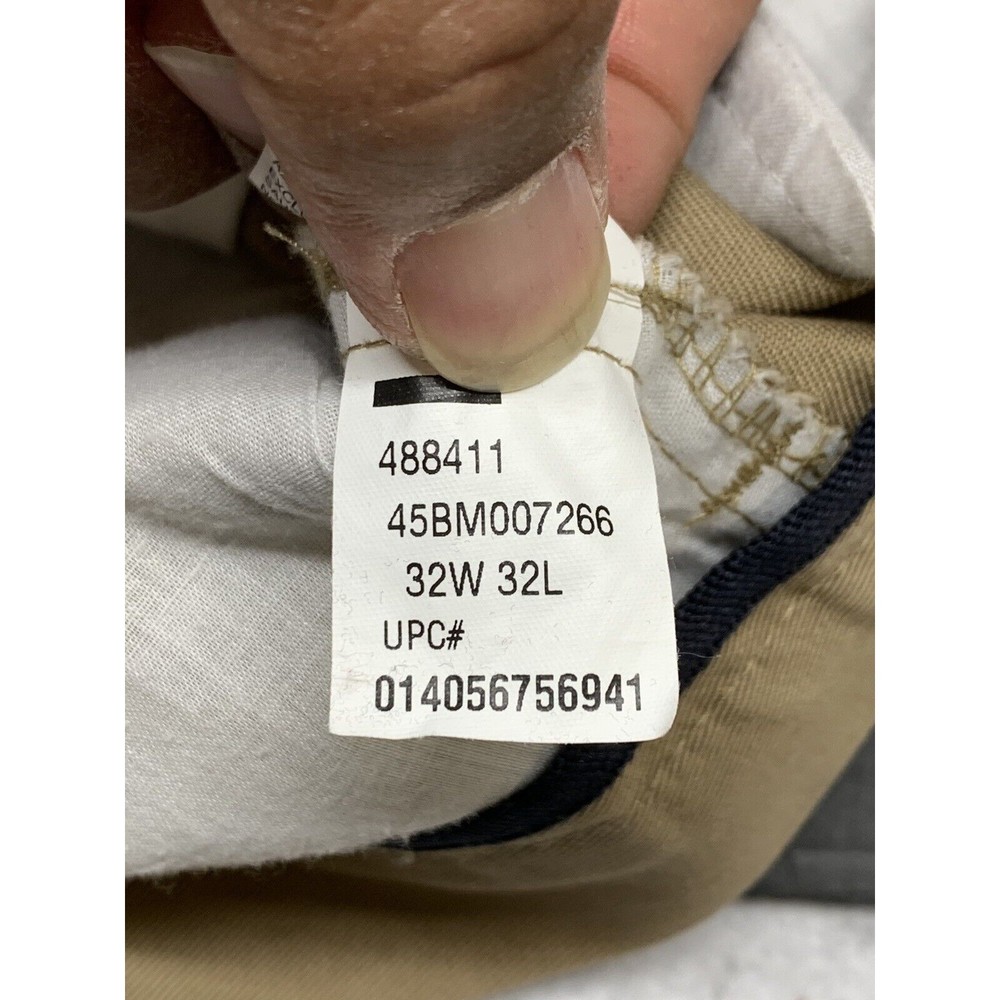 IZOD American Chino Pants Mens 32X32 Khaki Straight Fit Flat Front Pockets - Picture 16 of 16